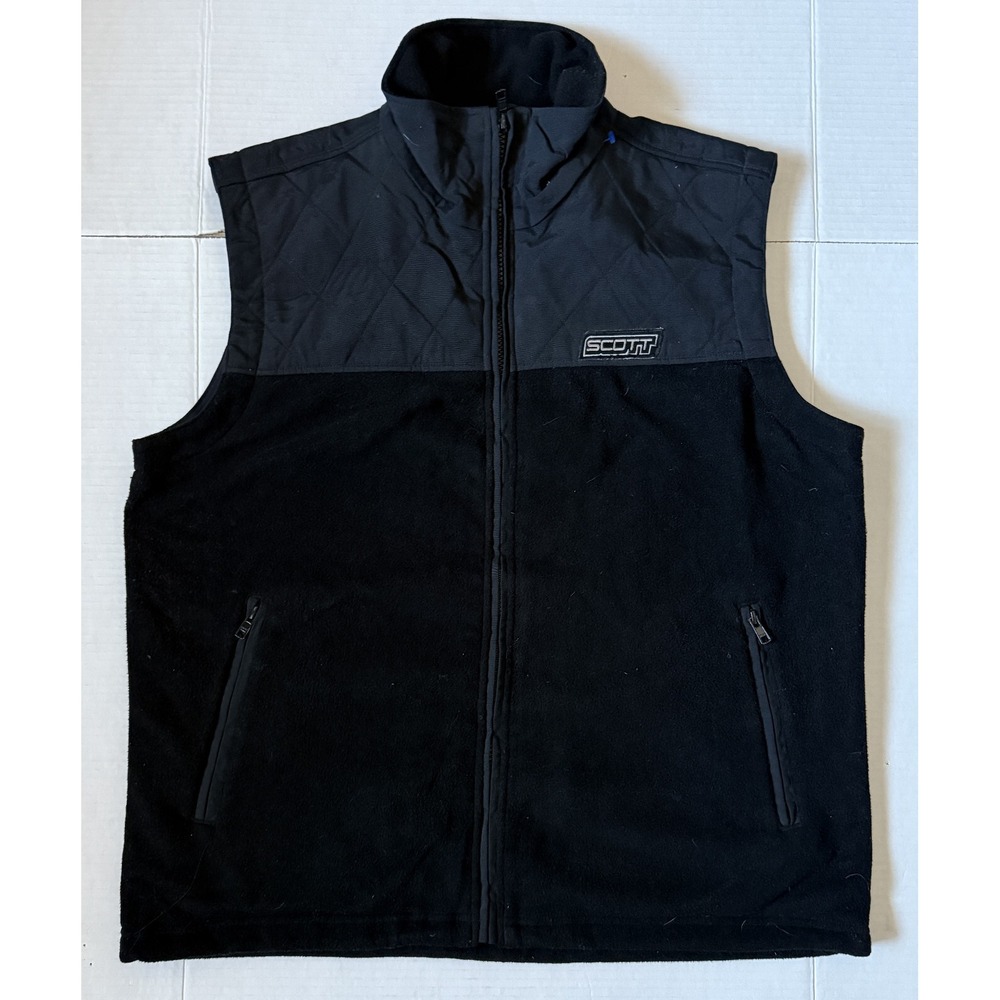 SCOTT MOTORSPORTS - Men's Black Fleece Casual Vest - Size Medium